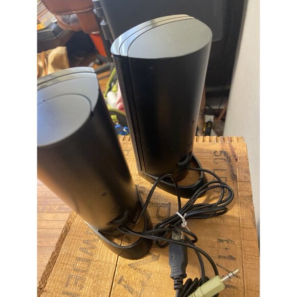 7" AX210 Set of Dell Black Computer Speakers Wired GUC Works - Picture 5 of 6